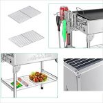 YI-HOME-Barbecue-Stainless-Steel-Outdoor-Folding-Grill-Home-Charcoal-BBQ-Tools-Portable-Picnic-Silver-0-0