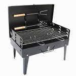 YI-HOME-Barbecue-Suitcase-Outdoor-Iron-BBQ-Household-Charcoal-Grill-Tools-Foldable-Black-0-0