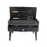 YI-HOME-Barbecue-Suitcase-Outdoor-Iron-BBQ-Household-Charcoal-Grill-Tools-Foldable-Black-0
