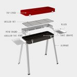 YI-HOME-Portable-BBQ-Outdoor-Folding-Barbecue-Stainless-Steel-Large-Capacity-Camping-Grill-Tool-Red65Cm765Cm-0-2