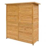 Yoshioe-6470H-100-Fir-Wooden-Shed-Garden-Storage-Sheds-Double-Doors-Lockable-Cabinet-Easy-to-install-Enough-Space-for-Outdoor-StorageNatural-Wood-Color-0-0