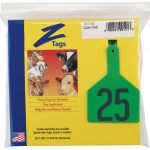 Z-Tags-1-Piece-Pre-Numbered-Hot-Stamp-Tags-for-Cows-Numbers-from-101-to-125-Green-0