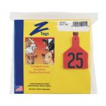 Z-Tags-1-Piece-Pre-Numbered-Laser-Print-Tags-for-Calves-Numbers-from-126-to-150-Red-0