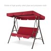 koonlert14-Porch-Patio-3-Person-Swing-Hammock-Cushion-Seat-Sturdy-Powder-Coated-Finish-Steel-Frame-WCanopy-Top-Outdoor-Decor-Furniture-Burgundy-1911-0