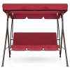 koonlert14-Porch-Patio-3-Person-Swing-Hammock-Cushion-Seat-Sturdy-Powder-Coated-Finish-Steel-Frame-WCanopy-Top-Outdoor-Decor-Furniture-Burgundy-1911-0-2