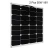 uxcell-2pcs-50W-18V-12V-Bendable-Solar-Panel-WaterShockDust-Resistant-Power-Solar-Charger-for-RV-Boat-Cabin-Tent-Car-Trailer-or-Any-Other-Irregular-Surface-0-0
