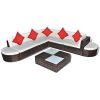 vidaXL-Outdoor-Lounge-Set-27-Piece-Wicker-Poly-Rattan-Brown-Garden-Patio-Sofa-0