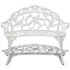 vidaXL-Patio-Garden-Bench-Chair-Porch-Park-Cast-Aluminum-Outdoor-Rose-Antique-White-0-0