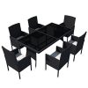 vidaXL-Patio-Rattan-Wicker-Garden-Seater-Dining-Set-6-Chair-Table-Glass-Black-0