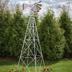 12-Ft-Premium-Aluminum-Decorative-Garden-Windmill-Red-Trim-0