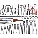 35-Pieces-Bonsai-Tool-Carbon-Steel-Set-Kit-Cutter-Scissors-Shears-Tree-Gardening-Accessories-wRoll-Bag-for-Bonsai-Beginner-Professional-0-1