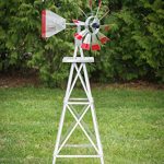 4-Ft-Premium-Aluminum-Decorative-Garden-Windmill-Red-Trim-0