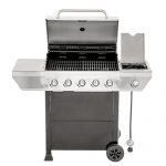 5-Burner-Propane-Gas-Grill-in-Stainless-Steel-with-Side-Burner-and-Black-Cabinet-0-0