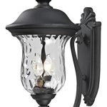 533M-BK-Black-Armstrong-2-Light-Outdoor-Wall-Sconce-with-Clear-Water-Glass-Shade-0