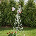 8-Ft-Premium-Aluminum-Decorative-Garden-Windmill-Red-Trim-0