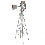 8-Windmill-Ornamental-Garden-Weather-Vane-Weather-Resistant-Silver-and-Red-0-0