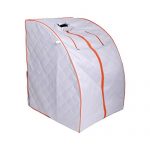 ALEKO-PIN11SY-Personal-Folding-Portable-Home-Infrared-Sauna-with-Folding-Chair-and-Foot-Pad-for-Relaxation-and-Weight-Loss-37-x-28-x-31-Inches-Silver-with-Orange-Trim-0