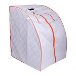ALEKO-PIN15SY-Personal-Folding-Portable-Home-Infrared-Sauna-with-Folding-Chair-and-Foot-Pad-for-Relaxation-and-Weight-Loss-41-x-31-x-33-Inches-Silver-with-Orange-Trim-0