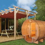 ALEKO-SB5CEDARCP-Rustic-Red-Cedar-Indoor-Outdoor-Wet-Dry-Barrel-Sauna-Steam-Room-Front-Porch-Canopy-45-kW-ETL-Certified-Heater-5-Person-71-x-72-x-75-Inches-0-0