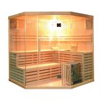 ALEKO-SEA5JIU-Canadian-Hemlock-Indoor-Wet-Dry-Mini-Sauna-and-Steam-Room-6-kW-ETL-Certified-Heater-5-to-6-Person-75-x-75-x-83-Inches-0