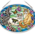 Amia-42628-Tiffany-Garden-Cat-Large-Glass-Suncatcher-9-Long-Multicolored-0