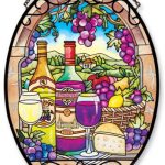 Amia-Oval-Suncatcher-with-Great-Vintages-Wine-Country-Design-Hand-Painted-Glass-6-12-Inch-by-9-Inch-0