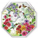 Amia-Window-Decor-Panel-Ripple-Glass-with-Polished-Aluminum-Frame-Butterfly-Design-15-by-15-Inch-Octagon-0