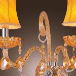 Artisitc-Wall-Light-with-2-Fabric-Shades-2-Lights-Chandelier-Feature-Amber-Glass-Horn-0-1