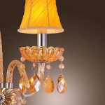 Artisitc-Wall-Light-with-2-Fabric-Shades-2-Lights-Chandelier-Feature-Amber-Glass-Horn-0-2