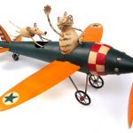 Aviator-Cat-Mouse-Kinetic-Garden-Art-Sculpture-Wind-Spinner-Outdoor-Vintage-Style-Airplane-0