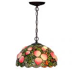 Bieye-L10601-16-inches-Peach-Tiffany-Style-Stained-Glass-Ceiling-Pendant-Fixture-with-Resin-Peach-0
