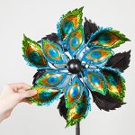 Bits-and-Pieces-Peacock-Feather-Wind-Spinner-14-Inch-Decorative-Kinetic-Wind-Mill-Unique-Outdoor-Windspinner-Lawn-and-Garden-Dcor-Lawn-Ornament-0-1