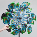 Bits-and-Pieces-Solar-Peacock-Wind-Spinner-Decorative-Solar-Powered-Kinetic-Wind-Mill-Glass-Ball-Emits-Color-Changing-Light-Unique-Outdoor-Lawn-and-Garden-Dcor-Lawn-Ornament-0-1
