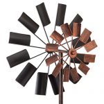 Bits-and-Pieces-Two-Level-Copper-and-Black-Windmill-Decorative-Lawn-Ornament-Wind-Spinner-Kinetic-Garden-Spinner-0-1