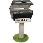 Broilmaster-P3-xfn-Premium-Natural-Gas-Grill-On-Stainless-Steel-In-ground-Post-0