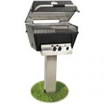 Broilmaster-P4-xfn-Premium-Natural-Gas-Grill-On-Stainless-Steel-In-ground-Post-0