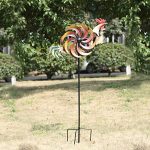 CEDAR-HOME-Wind-Spinner-Twirler-Sculpture-Garden-Stake-Outdoor-Metal-Stick-Art-Ornament-Flaming-Rooster-Figurine-Decor-for-Lawn-Yard-Patio-31-W-x-7-D-x-64-H-0-1