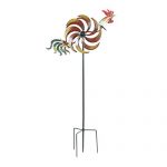 CEDAR-HOME-Wind-Spinner-Twirler-Sculpture-Garden-Stake-Outdoor-Metal-Stick-Art-Ornament-Flaming-Rooster-Figurine-Decor-for-Lawn-Yard-Patio-31-W-x-7-D-x-64-H-0