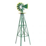 COLIBROX-8FT-Green-Metal-Windmill-Yard-Garden-Decoration-Weather-Rust-Resistant-Wind-Mill-Garden-Metal-Ornamental-Wind-Mill-Weather-Vane-Weather-Resistant-Green-0-0