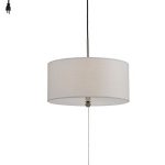Cal-FX-3524-SW2-Swag-Two-Light-Drum-Pendant-Off-White-Finish-with-Off-White-Fabric-Shade-0