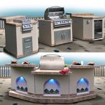 Cal-Flame-3-Piece-Outdoor-Kitchen-Island-e3100-Island-with-4-Burner-Built-in-Grill-30-Double-Access-Stainless-Steel-Door-Refrigerator-with-Two-Tone-Tile-and-Ameristucco-Base-with-Lights-0-0