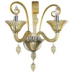 Cyan-Lighting-5282-2-14-Treviso-Two-Light-Wall-Bracket-Chrome-Finish-with-Amber-Murano-Glass-with-Amber-Murano-Crystal-0