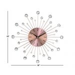 Deco-79-85517-Wall-Clock-with-Clear-Crystal-Accents-15-Round-Iron-Burst-Design-Diameter-CopperBlack-0-1