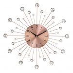 Deco-79-85517-Wall-Clock-with-Clear-Crystal-Accents-15-Round-Iron-Burst-Design-Diameter-CopperBlack-0