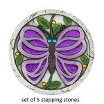 Decor-and-More-Store-Set-of-5-Beautiful-Vibrant-Purple-Glitter-Butterfly-Cement-Garden-Stepping-Stone-Yard-Decor-0-0