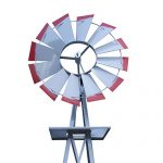 Decorative-8-Foot-Ornamental-Durable-Steel-Yard-Garden-Windmill-Weather-Vane-Most-Powerful-Design-with-No-Batteries-or-Electrical-Outlets-Needed-Spinner-is-Weather-Resistant-4-Leg-Designed-Silver-0-0
