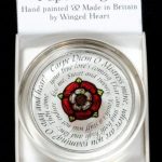 Decorative-Hand-Painted-Stained-Glass-Paperweight-in-a-Tudor-Rose-Carpe-Diem-Design-0-0