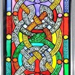 Decorative-Hand-Painted-Stained-Glass-Window-Panel-in-a-Celtic-Knots-Design-0