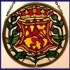 Decorative-Hand-Painted-Stained-Glass-Window-Sun-CatcherRoundel-in-a-Scottish-Lion-and-Thistle-Design-0