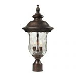 ELK-450232-Lafayette-2-Light-Outdoor-Post-Mount-with-Blown-Water-Glass-Body-10-by-21-Inch-Regal-Bronze-Finish-0